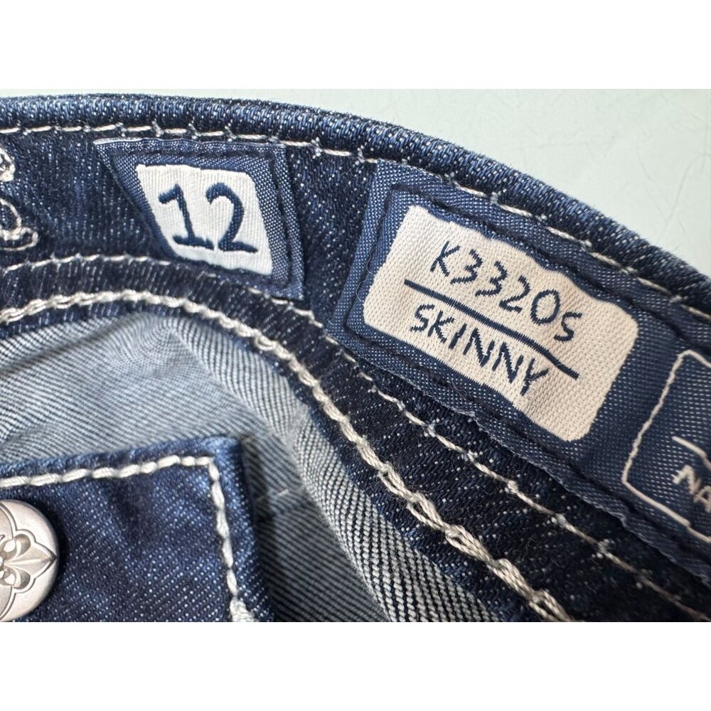 Miss Me Jeans Girls Size 12 Skinny Y2K Stretch Rhinestone Low Rise 26 W 27 L - Picture 4 of 11